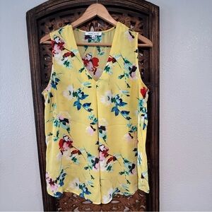 Rose & Olive Yellow Floral Sleeveless Tunic